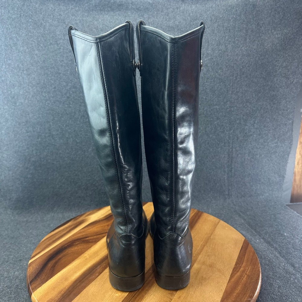 Frye Melissa Button 2 Equestrian-Inspired Tall Women's 8.5B Leather Boots-Black - Picture 7 of 10